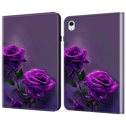 For iPad Air (2020) / (2022) / Air 11 (2024) Leather Case Shockproof Tablet Cover with Stand, Pattern Print