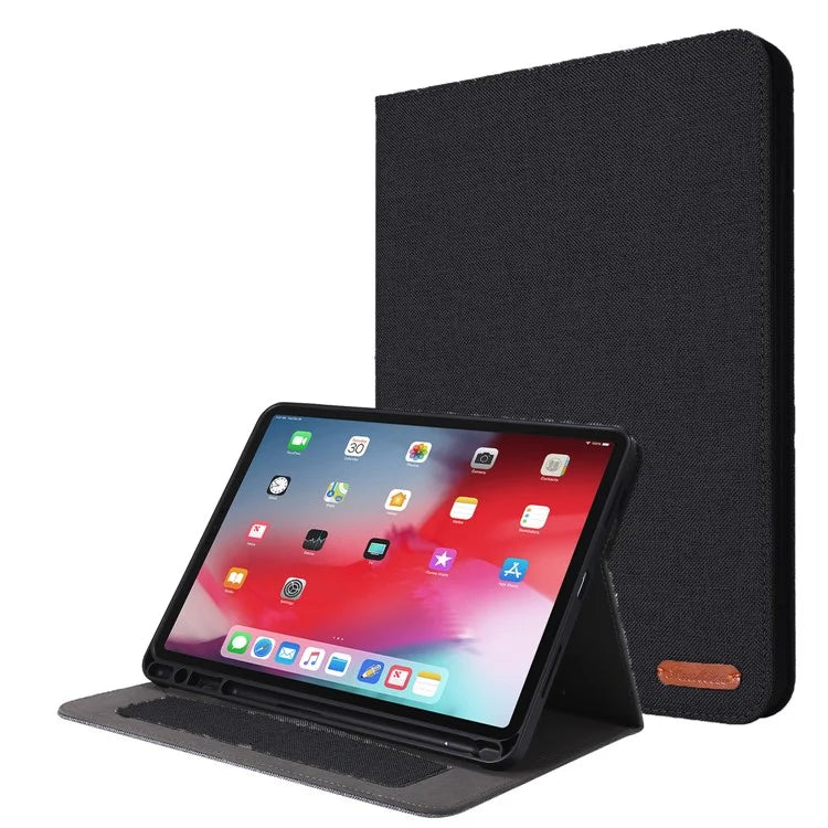 For iPad Air 11 (2024) Case Card Holder Pen Slot Leather Tablet Cover Cloth Texture