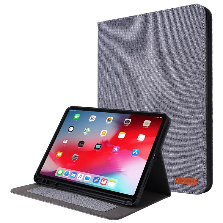 For iPad Air 11 (2024) Case Card Holder Pen Slot Leather Tablet Cover Cloth Texture