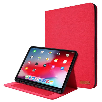 For iPad Air 11 (2024) Case Card Holder Pen Slot Leather Tablet Cover Cloth Texture