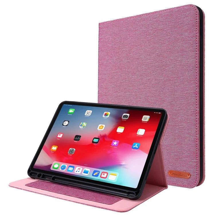 For iPad Air 11 (2024) Case Card Holder Pen Slot Leather Tablet Cover Cloth Texture
