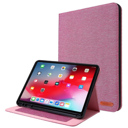 For iPad Air 11 (2024) Case Card Holder Pen Slot Leather Tablet Cover Cloth Texture