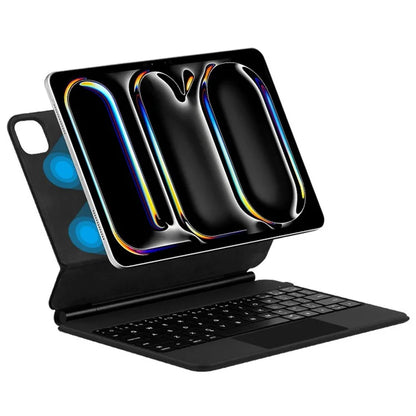 For iPad Pro 11 (2024) Leather Tablet Case with Magnetic Bluetooth Keyboard