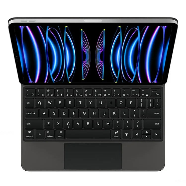 For iPad Pro 11 (2024) Leather Tablet Case with Magnetic Bluetooth Keyboard