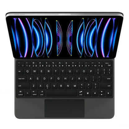 For iPad Pro 11 (2024) Leather Tablet Case with Magnetic Bluetooth Keyboard