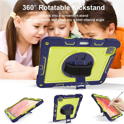 For iPad Pro 11 (2024) Case Kickstand Silicone + PC Tablet Cover with Hand / Shoulder Strap