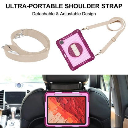 For iPad Pro 11 (2024) Case Kickstand Silicone + PC Tablet Cover with Hand / Shoulder Strap
