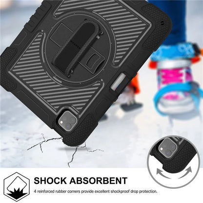 For iPad Pro 11 (2024) Case Kickstand Silicone + PC Tablet Cover with Hand / Shoulder Strap