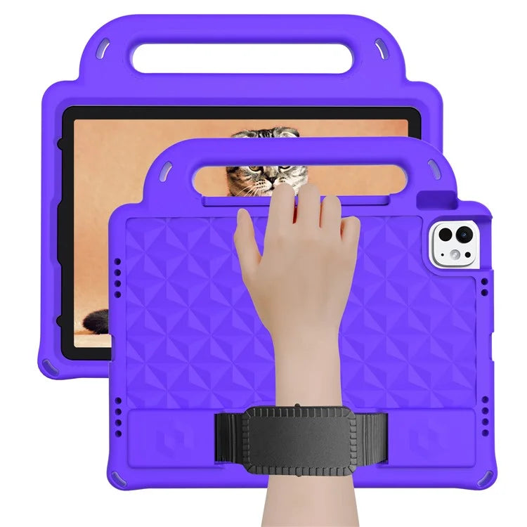 For iPad Pro 11 (2024) Case Protective EVA Tablet Cover with Kickstand, Strap