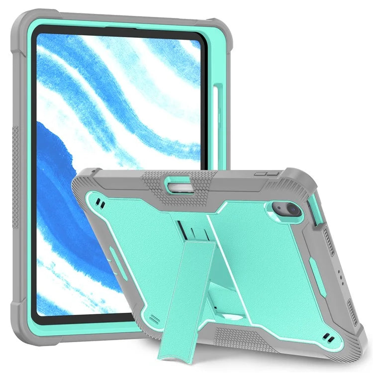 For iPad Air 11 (2024) Case Silicone + PC Tablet Cover with Stable Kickstand
