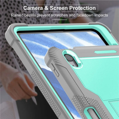 For iPad Air 11 (2024) Case Silicone + PC Tablet Cover with Stable Kickstand