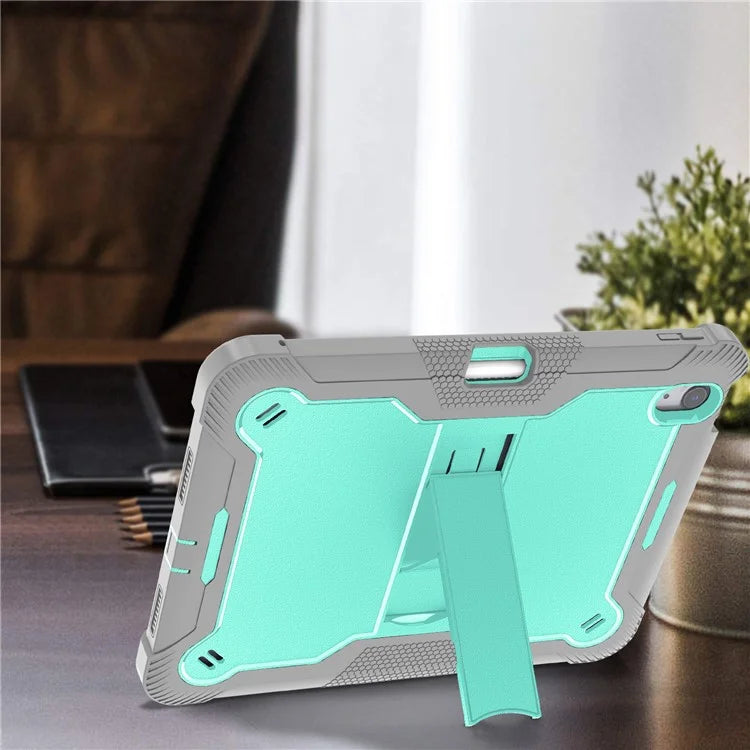 For iPad Air 11 (2024) Case Silicone + PC Tablet Cover with Stable Kickstand