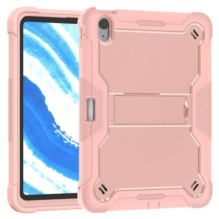 For iPad Air 11 (2024) Case Silicone + PC Tablet Cover with Stable Kickstand