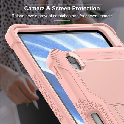 For iPad Air 11 (2024) Case Silicone + PC Tablet Cover with Stable Kickstand