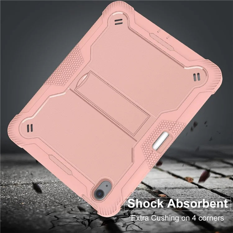 For iPad Air 11 (2024) Case Silicone + PC Tablet Cover with Stable Kickstand