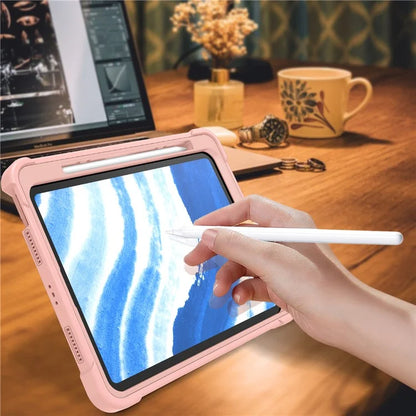 For iPad Air 11 (2024) Case Silicone + PC Tablet Cover with Stable Kickstand