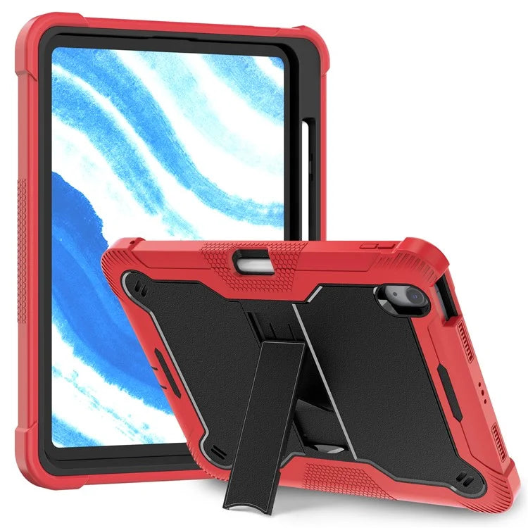 For iPad Air 11 (2024) Case Silicone + PC Tablet Cover with Stable Kickstand