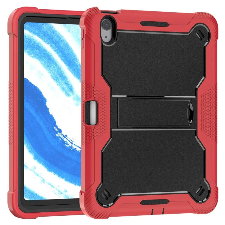 For iPad Air 11 (2024) Case Silicone + PC Tablet Cover with Stable Kickstand