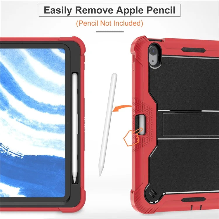 For iPad Air 11 (2024) Case Silicone + PC Tablet Cover with Stable Kickstand