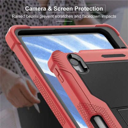 For iPad Air 11 (2024) Case Silicone + PC Tablet Cover with Stable Kickstand