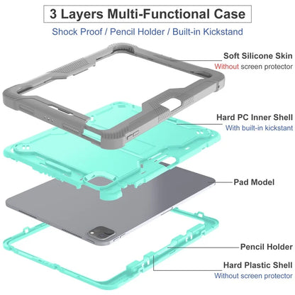 For iPad Pro 11 (2024) Case Hard PC and Soft Silicone Tablet Cover with Bracket Kickstand