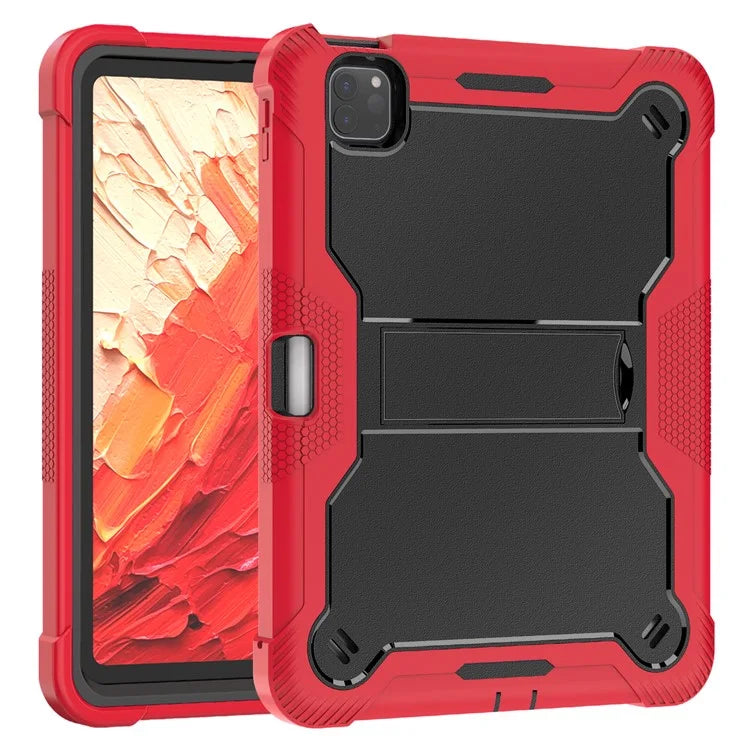 For iPad Pro 11 (2024) Case Hard PC and Soft Silicone Tablet Cover with Bracket Kickstand