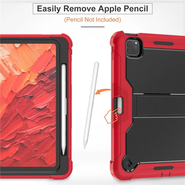 For iPad Pro 11 (2024) Case Hard PC and Soft Silicone Tablet Cover with Bracket Kickstand