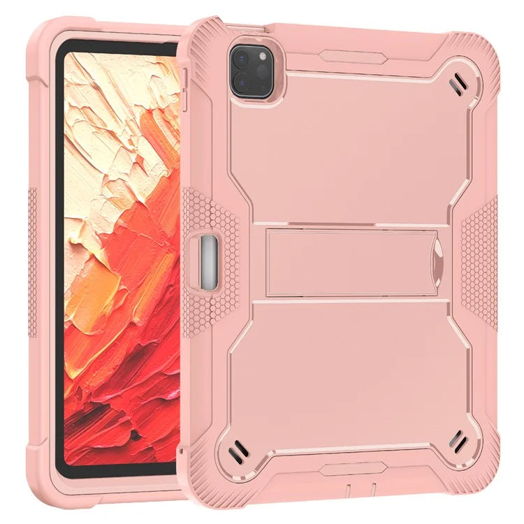 For iPad Pro 11 (2024) Case Hard PC and Soft Silicone Tablet Cover with Bracket Kickstand
