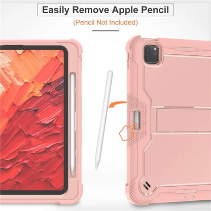 For iPad Pro 11 (2024) Case Hard PC and Soft Silicone Tablet Cover with Bracket Kickstand