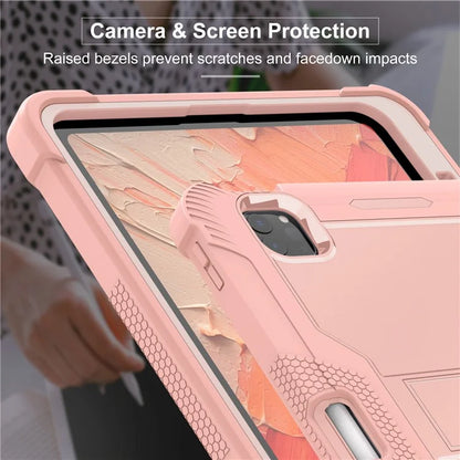 For iPad Pro 11 (2024) Case Hard PC and Soft Silicone Tablet Cover with Bracket Kickstand