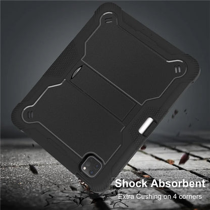 For iPad Pro 11 (2024) Case Hard PC and Soft Silicone Tablet Cover with Bracket Kickstand