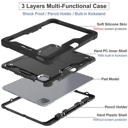 For iPad Pro 11 (2024) Case Hard PC and Soft Silicone Tablet Cover with Bracket Kickstand