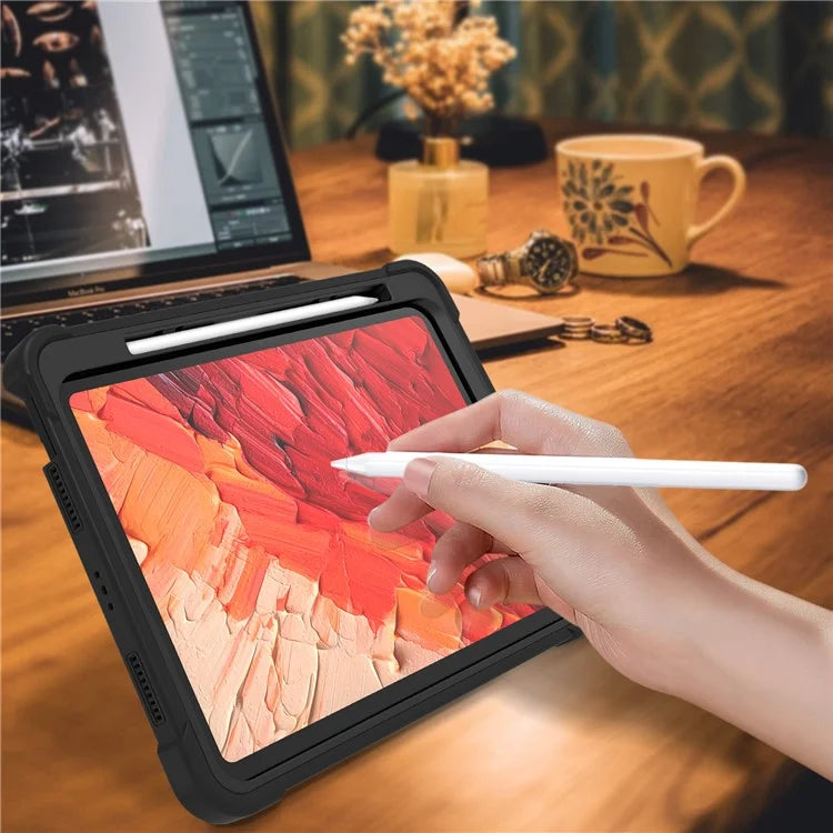For iPad Pro 11 (2024) Case Hard PC and Soft Silicone Tablet Cover with Bracket Kickstand