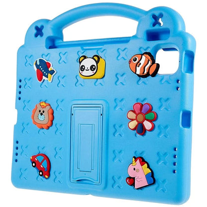 For iPad Pro 11 (2024) Case Cartoon Patterns Hand Grip Kickstand Tablet EVA Cover