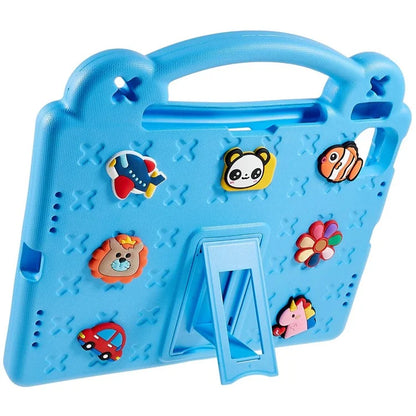 For iPad Pro 11 (2024) Case Cartoon Patterns Hand Grip Kickstand Tablet EVA Cover