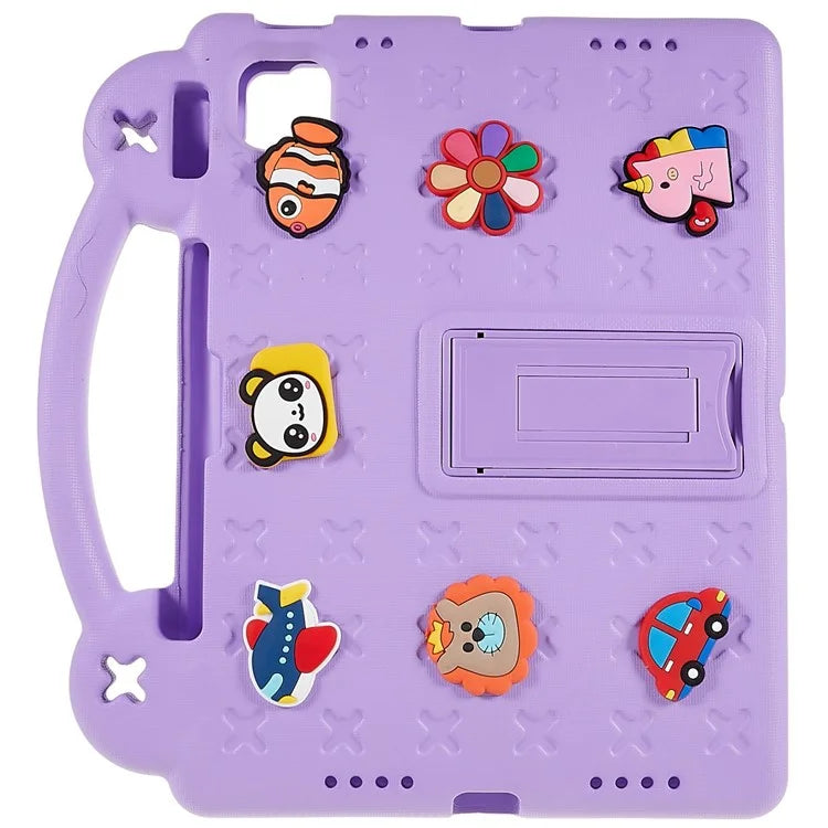 For iPad Pro 11 (2024) Case Cartoon Patterns Hand Grip Kickstand Tablet EVA Cover