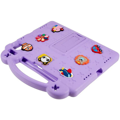 For iPad Pro 11 (2024) Case Cartoon Patterns Hand Grip Kickstand Tablet EVA Cover