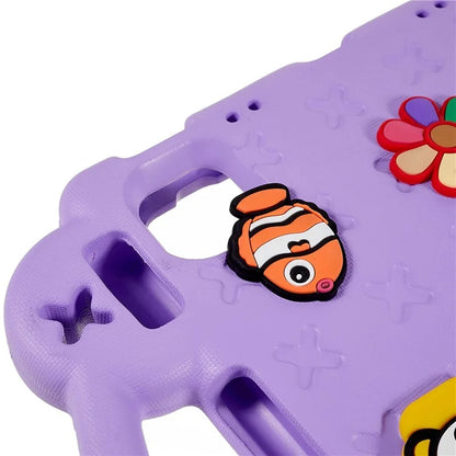 For iPad Pro 11 (2024) Case Cartoon Patterns Hand Grip Kickstand Tablet EVA Cover