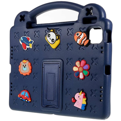 For iPad Pro 11 (2024) Case Cartoon Patterns Hand Grip Kickstand Tablet EVA Cover