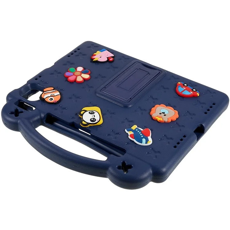 For iPad Pro 11 (2024) Case Cartoon Patterns Hand Grip Kickstand Tablet EVA Cover