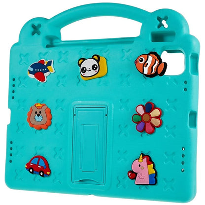 For iPad Pro 11 (2024) Case Cartoon Patterns Hand Grip Kickstand Tablet EVA Cover