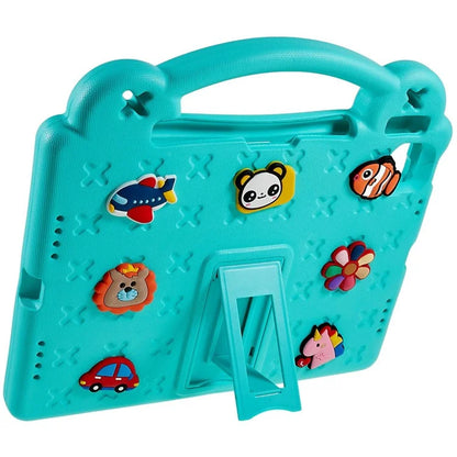 For iPad Pro 11 (2024) Case Cartoon Patterns Hand Grip Kickstand Tablet EVA Cover
