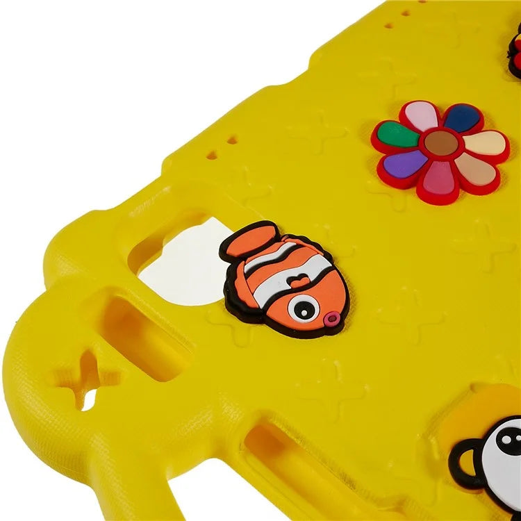 For iPad Pro 11 (2024) Case Cartoon Patterns Hand Grip Kickstand Tablet EVA Cover