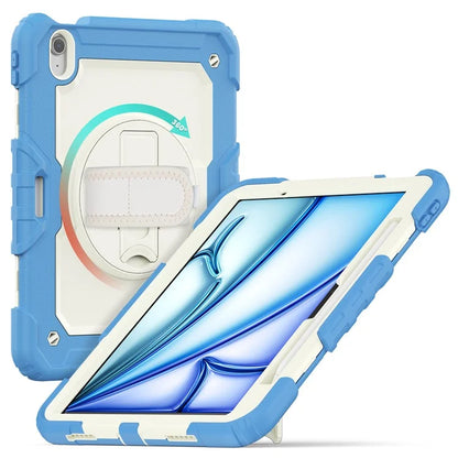 For iPad Air 11 (2024) Case PC+Silicone Kickstand Tablet Cover with Screen Protector