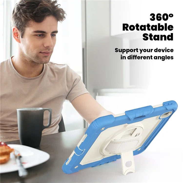 For iPad Air 11 (2024) Case PC+Silicone Kickstand Tablet Cover with Screen Protector