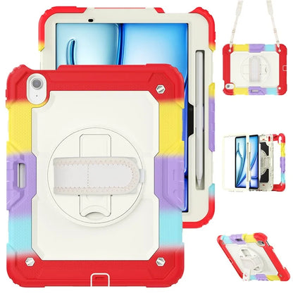 For iPad Air 11 (2024) Case with Screen Protector Kickstand PC+Silicone Tablet Cover
