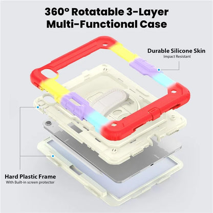 For iPad Air 11 (2024) Case with Screen Protector Kickstand PC+Silicone Tablet Cover