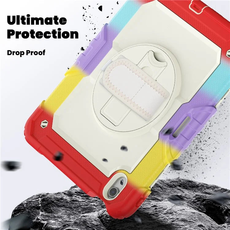 For iPad Air 11 (2024) Case with Screen Protector Kickstand PC+Silicone Tablet Cover