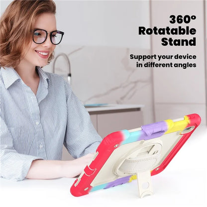 For iPad Air 11 (2024) Case with Screen Protector Kickstand PC+Silicone Tablet Cover