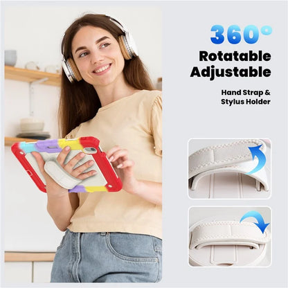 For iPad Air 11 (2024) Case with Screen Protector Kickstand PC+Silicone Tablet Cover